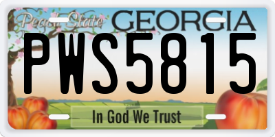 GA license plate PWS5815