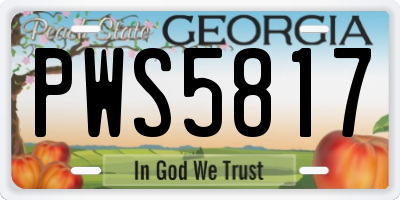 GA license plate PWS5817