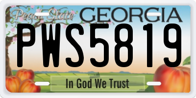 GA license plate PWS5819