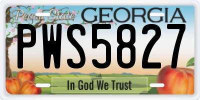 GA license plate PWS5827