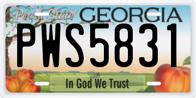 GA license plate PWS5831