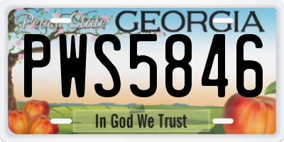 GA license plate PWS5846