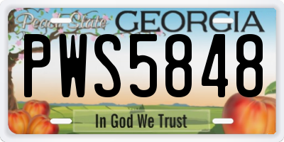GA license plate PWS5848