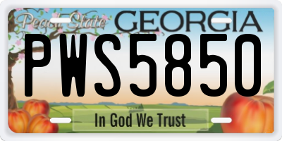 GA license plate PWS5850