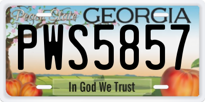 GA license plate PWS5857
