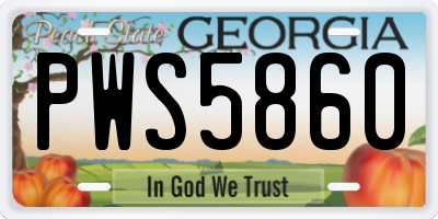 GA license plate PWS5860