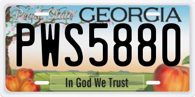 GA license plate PWS5880