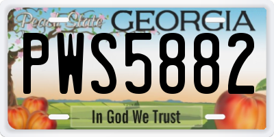GA license plate PWS5882