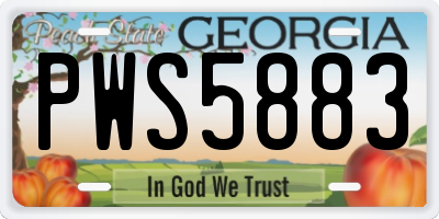 GA license plate PWS5883