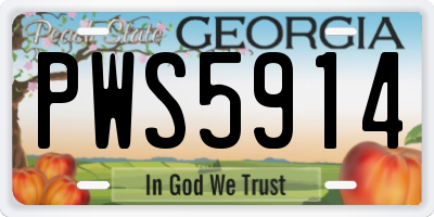GA license plate PWS5914