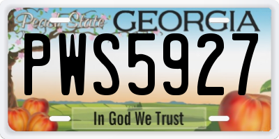 GA license plate PWS5927
