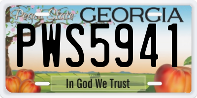 GA license plate PWS5941