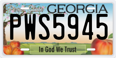 GA license plate PWS5945