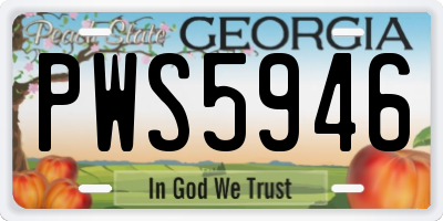 GA license plate PWS5946