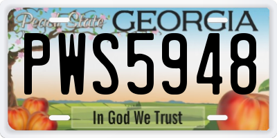 GA license plate PWS5948