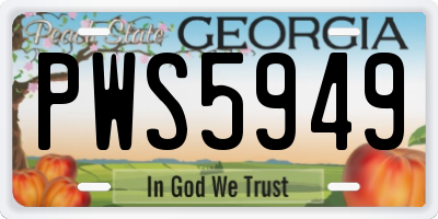 GA license plate PWS5949
