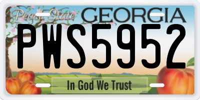 GA license plate PWS5952