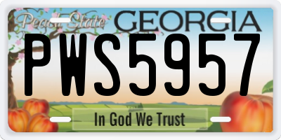 GA license plate PWS5957