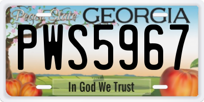 GA license plate PWS5967