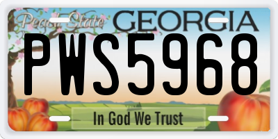 GA license plate PWS5968