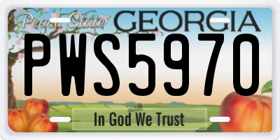 GA license plate PWS5970