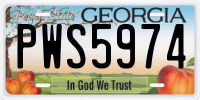 GA license plate PWS5974