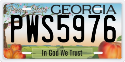 GA license plate PWS5976