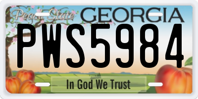 GA license plate PWS5984
