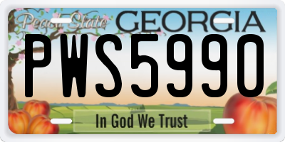 GA license plate PWS5990
