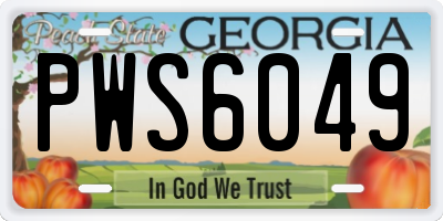 GA license plate PWS6049
