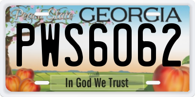 GA license plate PWS6062