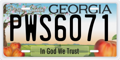 GA license plate PWS6071