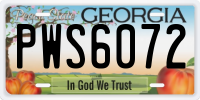 GA license plate PWS6072