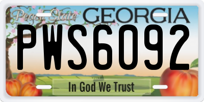 GA license plate PWS6092