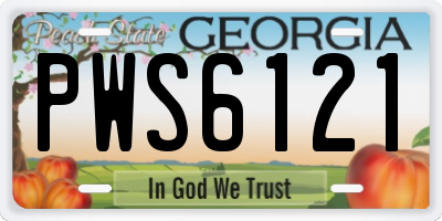 GA license plate PWS6121