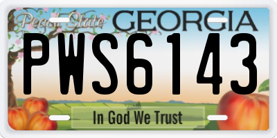 GA license plate PWS6143