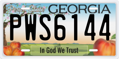 GA license plate PWS6144