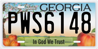 GA license plate PWS6148