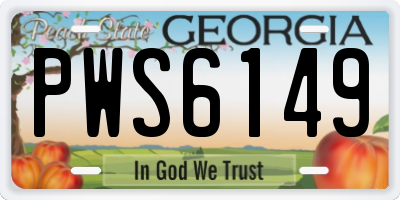 GA license plate PWS6149