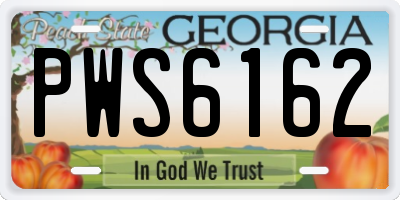 GA license plate PWS6162
