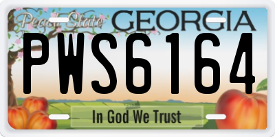 GA license plate PWS6164