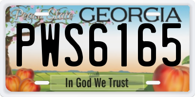 GA license plate PWS6165