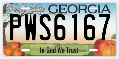 GA license plate PWS6167