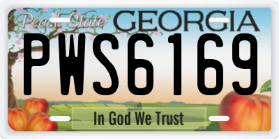 GA license plate PWS6169
