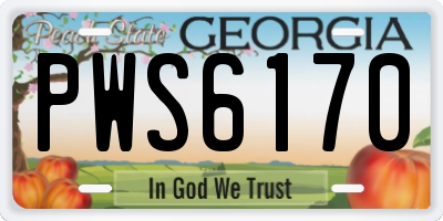 GA license plate PWS6170