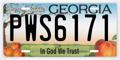 GA license plate PWS6171
