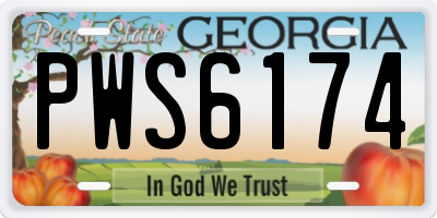GA license plate PWS6174