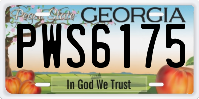 GA license plate PWS6175