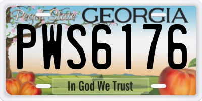 GA license plate PWS6176