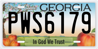 GA license plate PWS6179